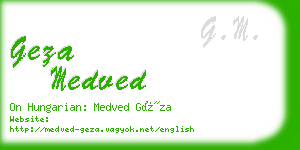 geza medved business card